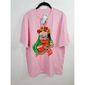 Dia Pacheco X Golden Hour New!! Pink Graphic Tee In Size XXL Day Of The Dead